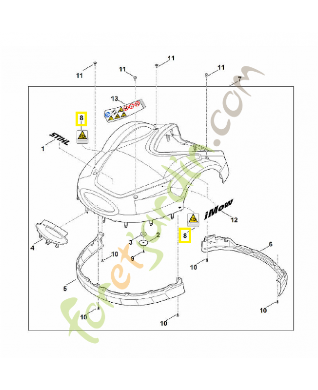 Étiquette 6309-967-4415. Pièce détachée Stihl / Vicking