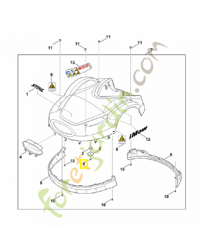 Vis is-p 4x8 9074-477-2966. Pièce détachée Stihl / Vicking