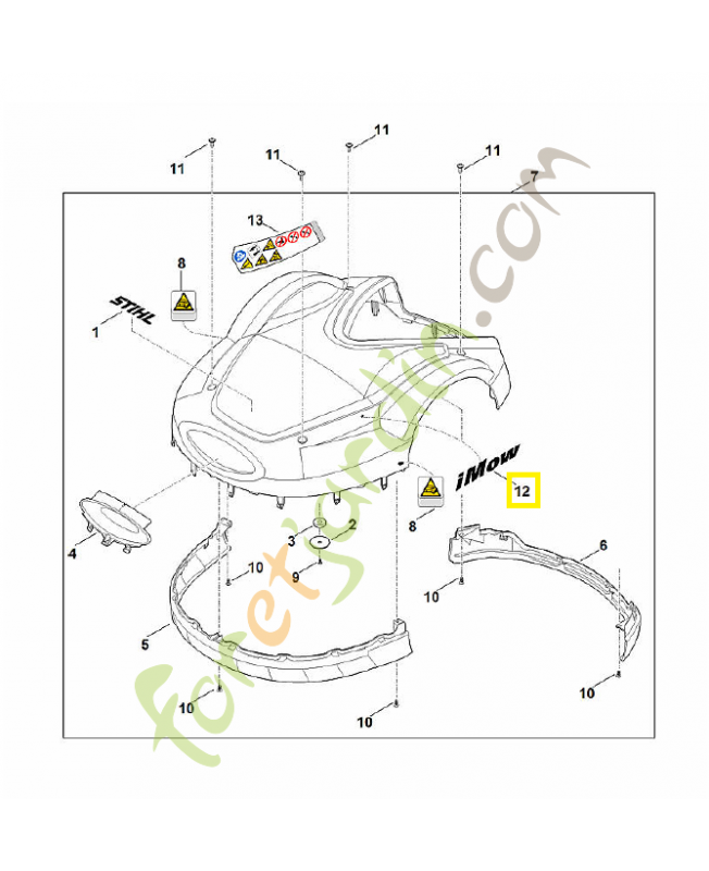 Étiquette 6302-967-4400. Pièce détachée Stihl / Vicking