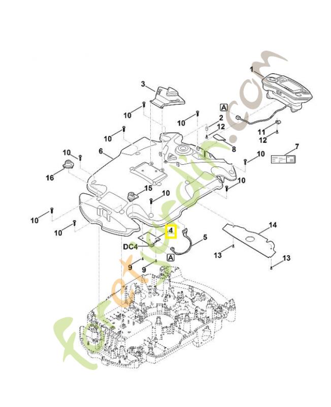 Platine capteur capot 6309-430-5237. Pièce détachée Stihl / Vicking
