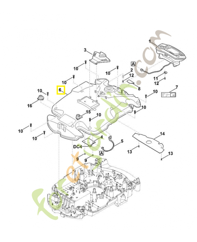 Partie supérieur du carter 6309-701-1005. Pièce de rechange Sithl / Vicking