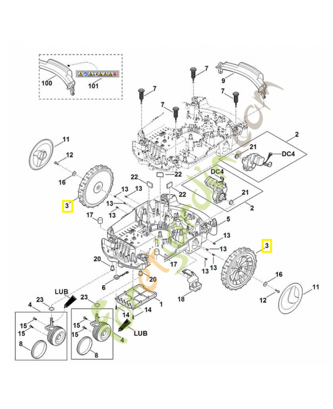 Roue 6309-700-0401. Pièce détachée Stihl / Vicking