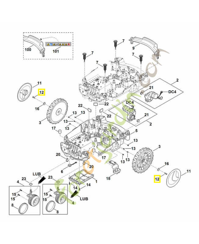 Vis taraud m6x20 9039-488-1288. Pièce de rechange Sithl / Vicking