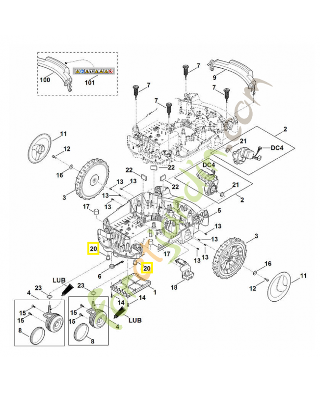 Jeu de coussinets 6309-007-1091. Pièce détachée Stihl / Vicking