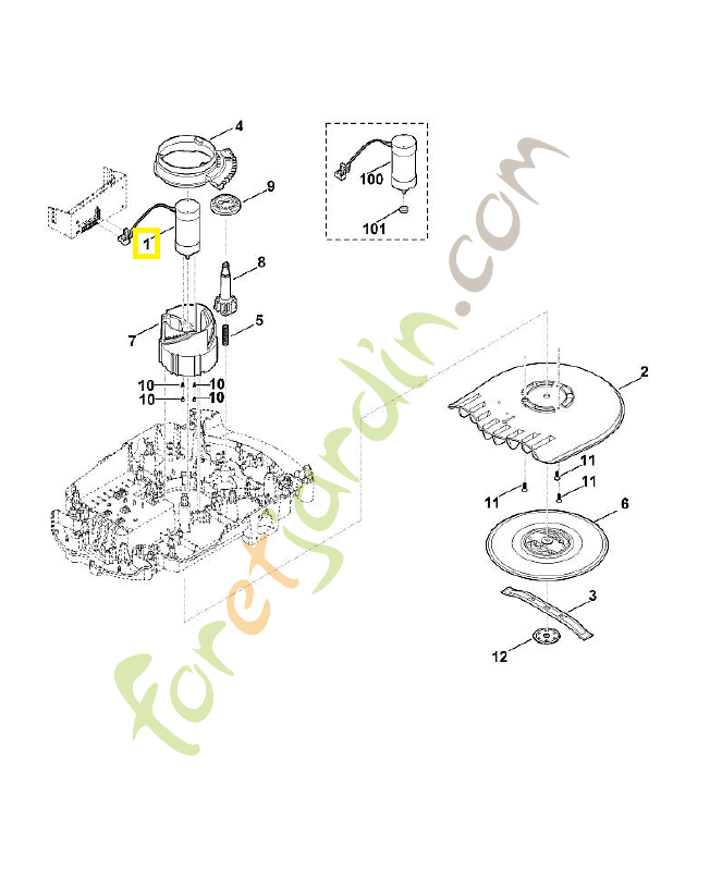 Moteur électrique Stihl ref. 6309-600-0202 Remplace référence 6309-600-0210 ; 6309-600-0211