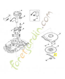 Lame 28 cm pour mi 632 6309-702-0102. Pièce détachée Stihl / Vicking