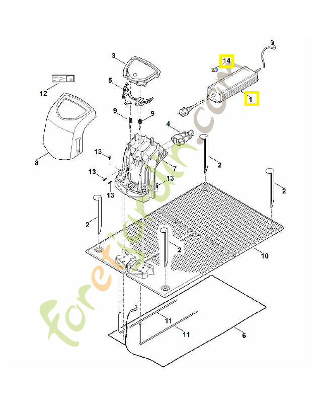 Bloc d'alimentation 230 V 6309-400-8502. Pièce détachée Stihl / Vicking