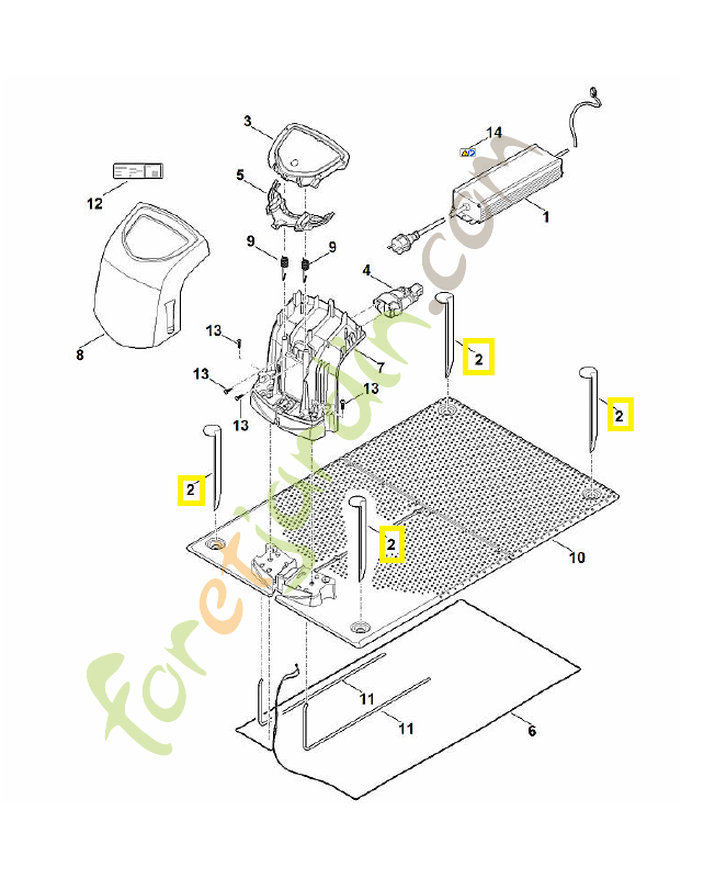 Piquet de fixation 6309-405-8710. Pièce détachée Stihl / Vicking