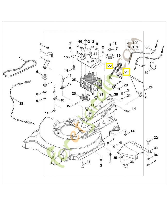 Chaine transmission 6395-780-0600. Pièce de rechange Sithl / Vicking