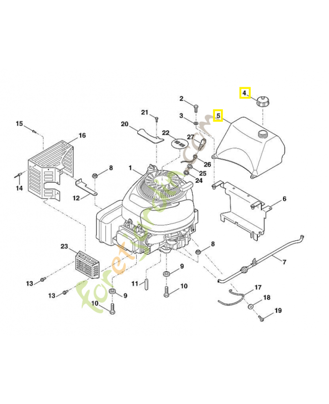 Réservoir essence mb858 6395-351-0400. Pièce de rechange Sithl / Vicking