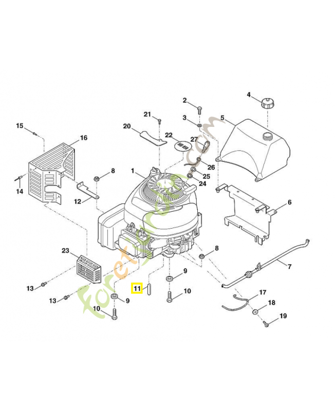 Clavette b1/4-sqx1,5 9471-435-8009. Pièce de rechange Sithl / Vicking