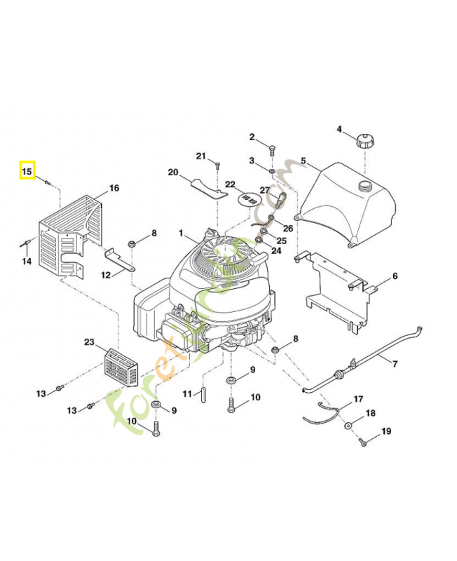 Vis taraud m5x12 9039-488-0974. Pièce de rechange Sithl / Vicking