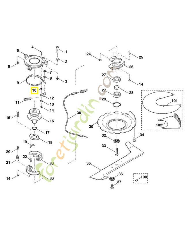Rondelle 10x16x1,5 9296-021-1569. Pièce de rechange Sithl / Vicking