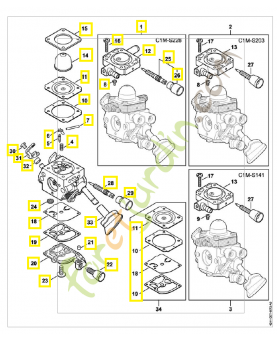 Carburateur c1m-s 228 4241-120-0606. Pièce de rechange Sithl / Vicking