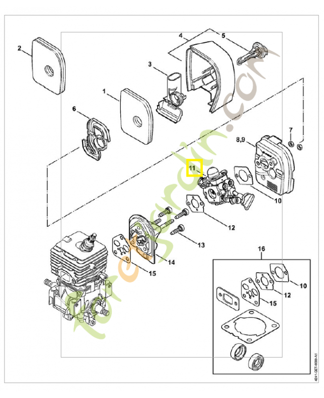 Carburateur c1m-s 205 4241-120-0624. Pièce de rechange Sithl / Vicking