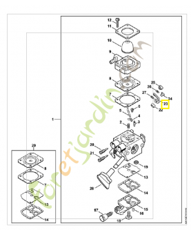 Levier de papillon 4241-121-3501. Pièce de rechange Sithl / Vicking