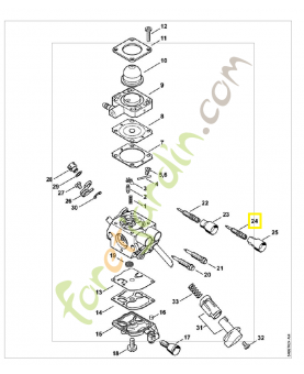 Vis h de richesse haut régime 4241-122-6700. Pièce de rechange Sithl / Vicking