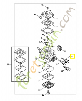 Vis richesse L de richesse ralenti 4241-122-6803. Pièce de rechange Sithl / Vicking