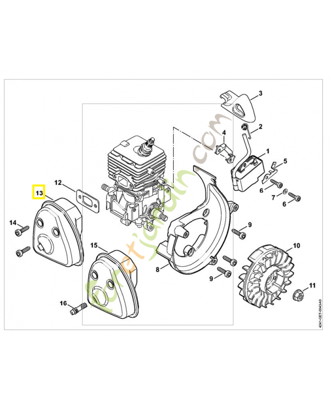 Silencieux bg 66 4241-140-0604. Pièce de rechange Sithl / Vicking