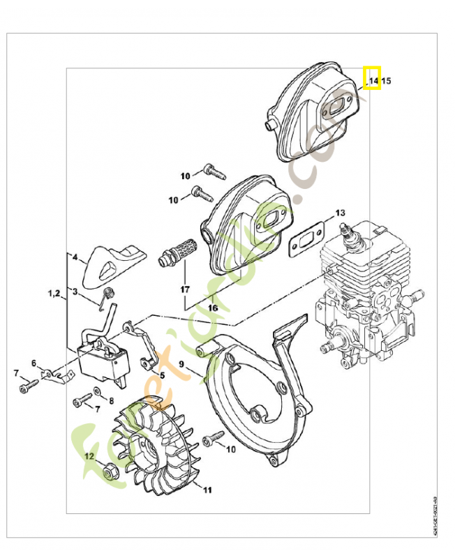 Silencieux sr 200 4241-140-0610. Pièce de rechange Sithl / Vicking