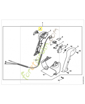 Levier de réglage 4241-182-2901. Pièce de rechange Sithl / Vicking