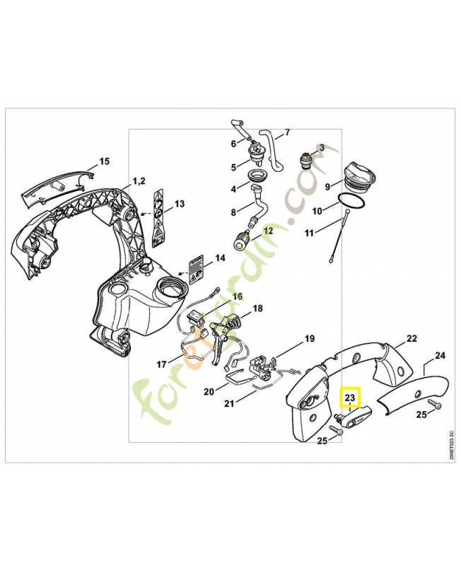 Levier de réglage 4241-182-2900. Pièce de rechange Sithl / Vicking