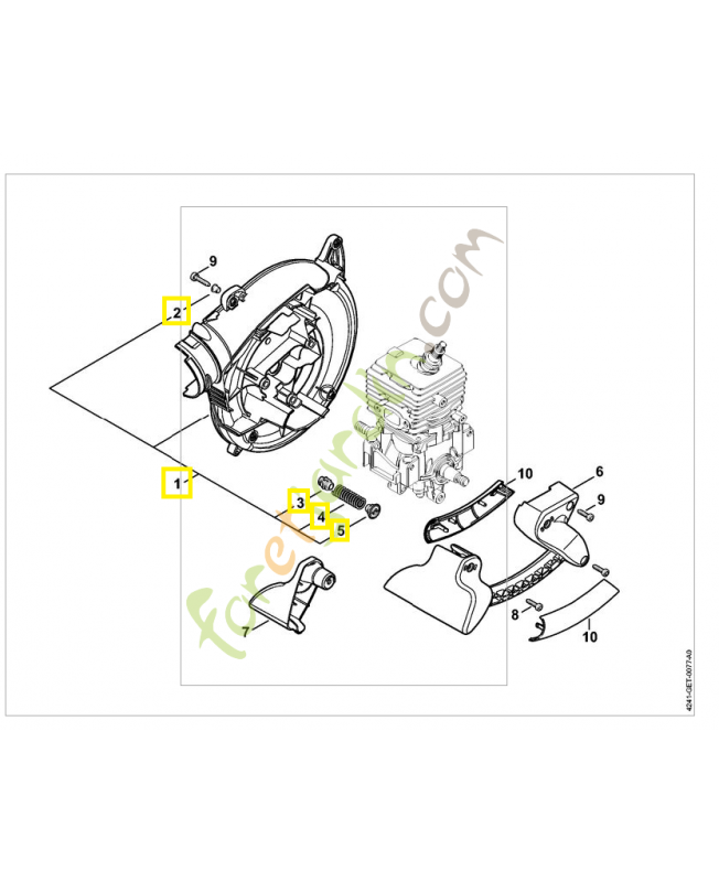 Carter de turbine 4241-700-4100. Pièce de rechange Sithl / Vicking
