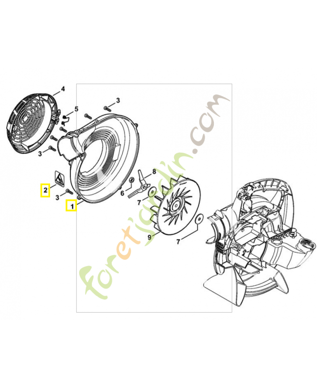 Carter turbine extérieur 4241-700-4102 . Pièce de rechange Sithl / Vicking