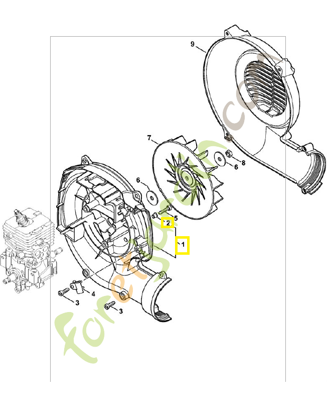 Carter de turbine 4241-700-4105. Pièce de rechange Sithl / Vicking