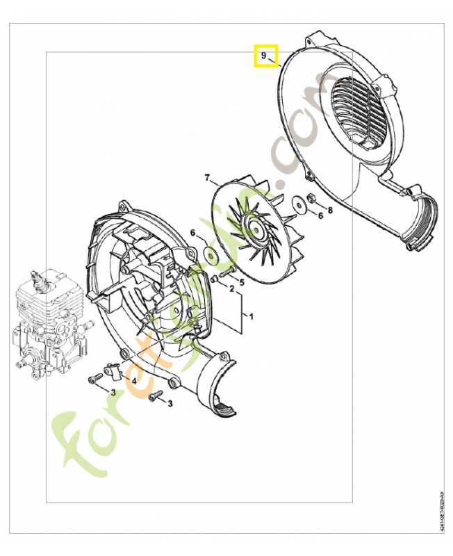 Carter turbine extérieure 4241-701-0705. Pièce de rechange Sithl / Vicking