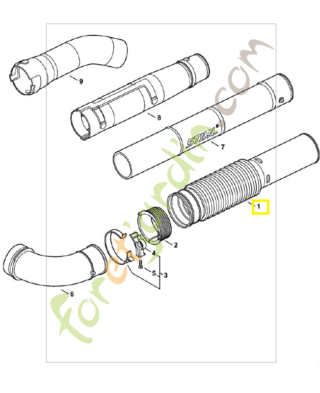 Tube a soufflet 4241-701-6100. Pièce de rechange Sithl / Vicking