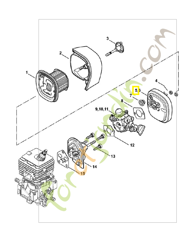 Boîtier de filtre 4241-140-2803. Pièce détachée Stihl / Vicking