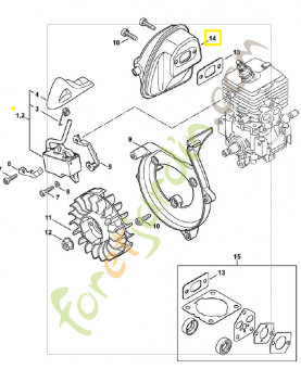 Silencieux 4241-140-0615. Pièce détachée Stihl / Vicking