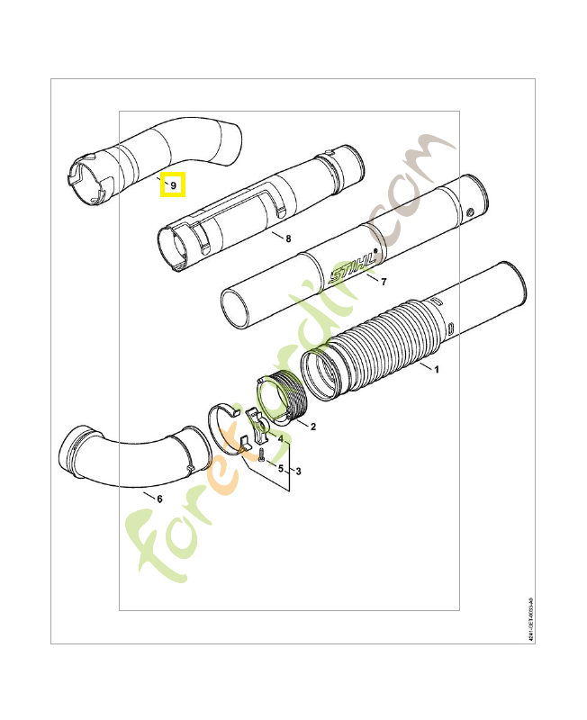 Buse ronde coudée 4241-708-6340. Pièce de rechange Sithl / Vicking