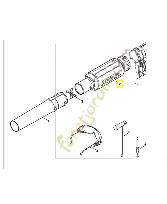 Silencieux tube soufflage 4241-780-8200. Pièce de rechange Sithl / Vicking