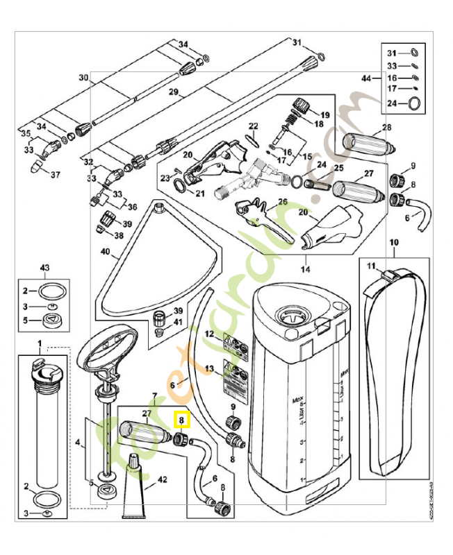 Écrou chapeau 4255-708-3107. Pièce détachée Stihl / Vicking