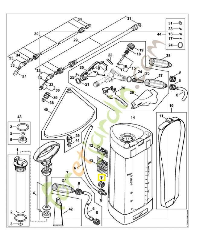 Écrou chapeau 4255-708-3106. Pièce détachée Stihl / Vicking
