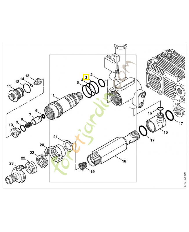 Joint torique 23,47x2,62 9645-945-7710. Pièce de rechange Sithl / Vicking