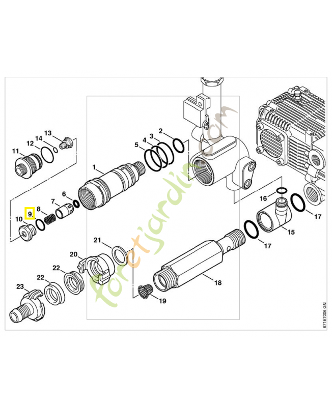 Joint torique 14x1.5 9645-945-7558. Pièce de rechange Sithl / Vicking