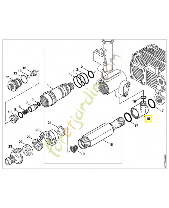 Raccord 4747-511-0200. Pièce détachée Stihl / Vicking