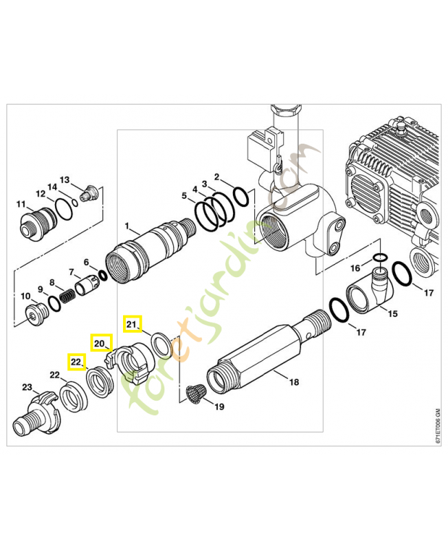 Pièce de raccordement 3/4 4900-500-0220. Pièce détachée Stihl / Vicking Pièce de raccordement 3/4 4900-500-0220. Pièce détachée Stihl / Vicking