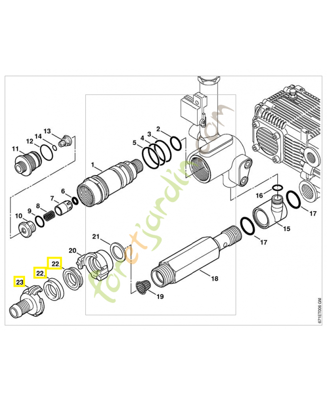 Raccord pour tuyau flexible 3/4 4712-700-7300. Pièce détachée Stihl / Vicking Raccord pour tuyau flexible 3/4 4712-700-7300. Pièce détachée Stihl / Vicking