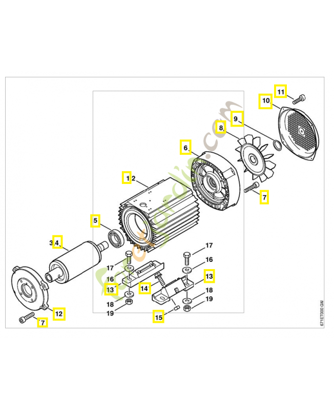 Moteur électrique 400v/50hz 4748-600-0201. Pièce détachée Stihl / Vicking