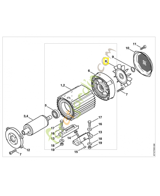 Ventilateur 4747-607-3000. Pièce détachée Stihl / Vicking Ventilateur 4747-607-3000. Pièce détachée Stihl / Vicking