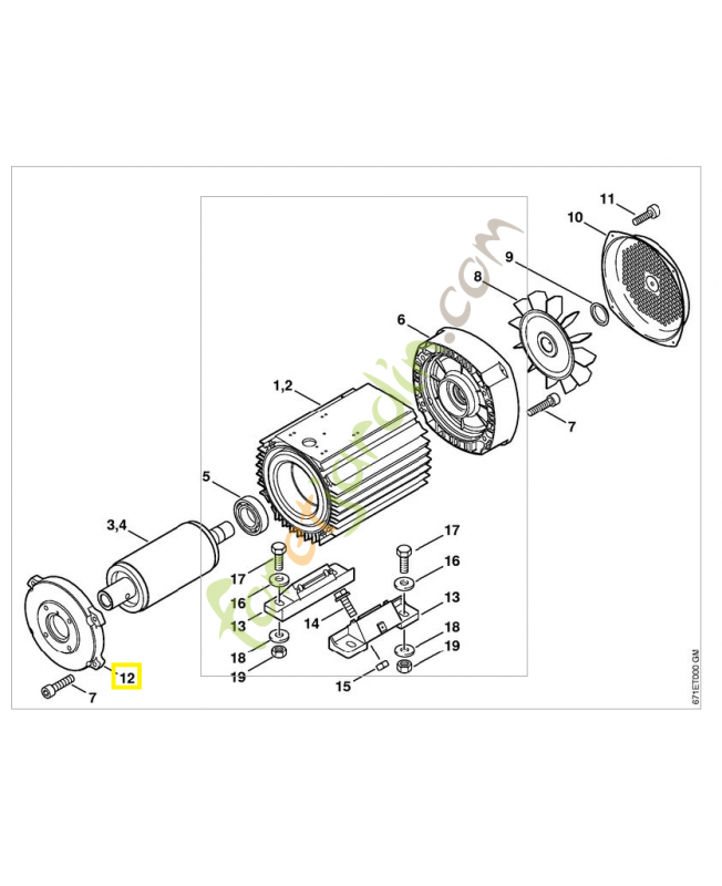 Couvercle 4747-602-1101. Pièce détachée Stihl / Vicking