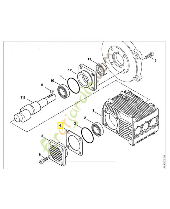 Rondelle 0.25 4747-705-6002. Pièce détachée Stihl / Vicking