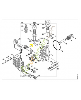 Piston distributeur 4765-510-0303. Pièce détachée Stihl / Vicking