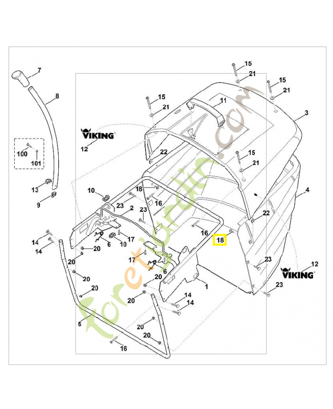 Vis tôle 4,8 x 16 9102-090-3781. Pièce de rechange Sithl / Vicking