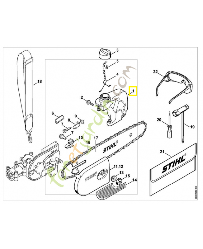 Réservoir huile 4138-350-4400. Pièce de rechange Sithl / Vicking
