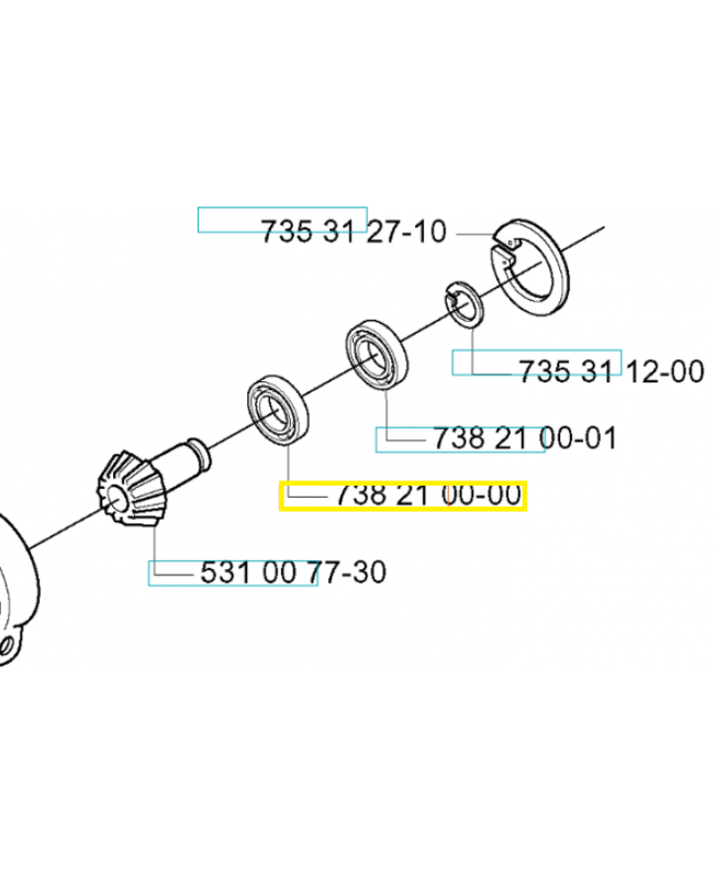 Roulement a billes 738210000. Pièce de rechange Husqvarna